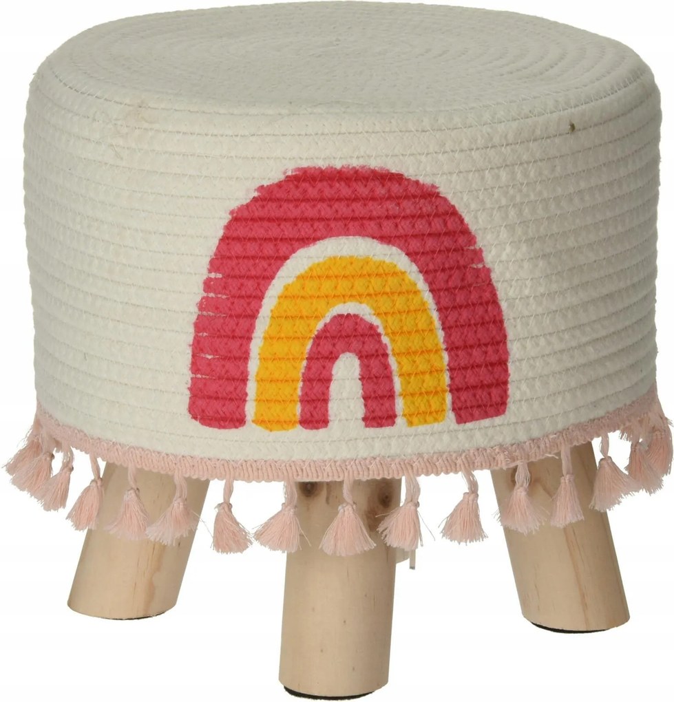 Gyerekszék Szivárvány bézs boho stílusú rojtok