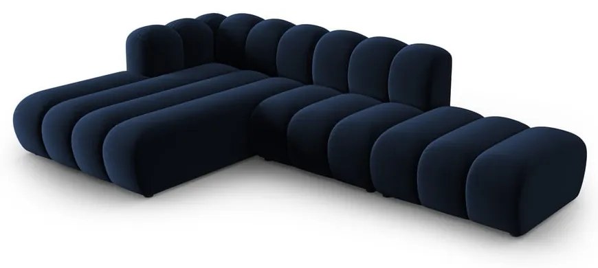 Sötétkék sarokkanapé (bal oldali) Lupine – Micadoni Home