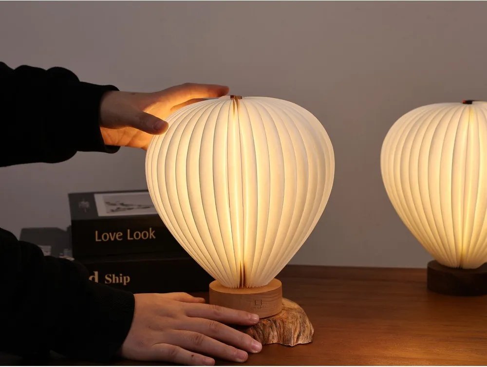 Fehér LED dimmelhető asztali lámpa papír búrával (magasság 20 cm) Aeris – Gingko