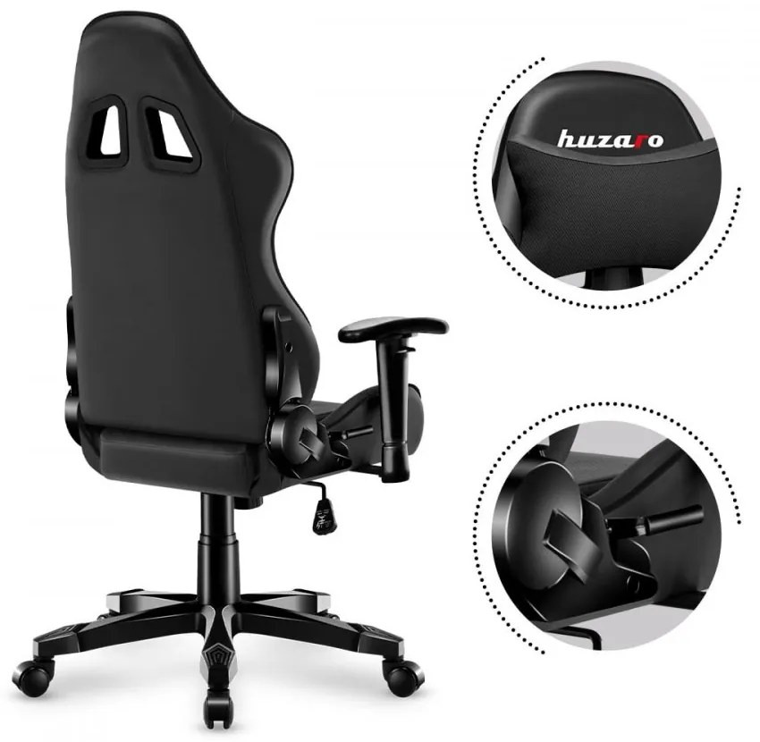 Ergonomikus fekete gamer szék tinédzsereknek