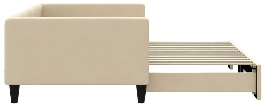 krémszínű kihúzható szövet heverő 100x200 cm