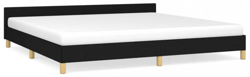 fekete szövet ágykeret matrac nélkül 200 x 200 cm