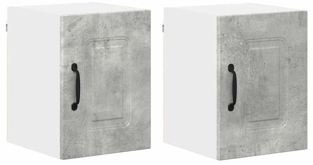 Fali konyhaszekrény 2 pcs Beton Szürke 30 x 31 x 40 cm Faanyag