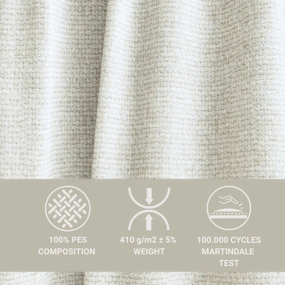 Krémszínű zsenília kinyitható-tárolóhelyes sarokkanapé (bal oldali-L alakú) Tonga – Maison de Rêve