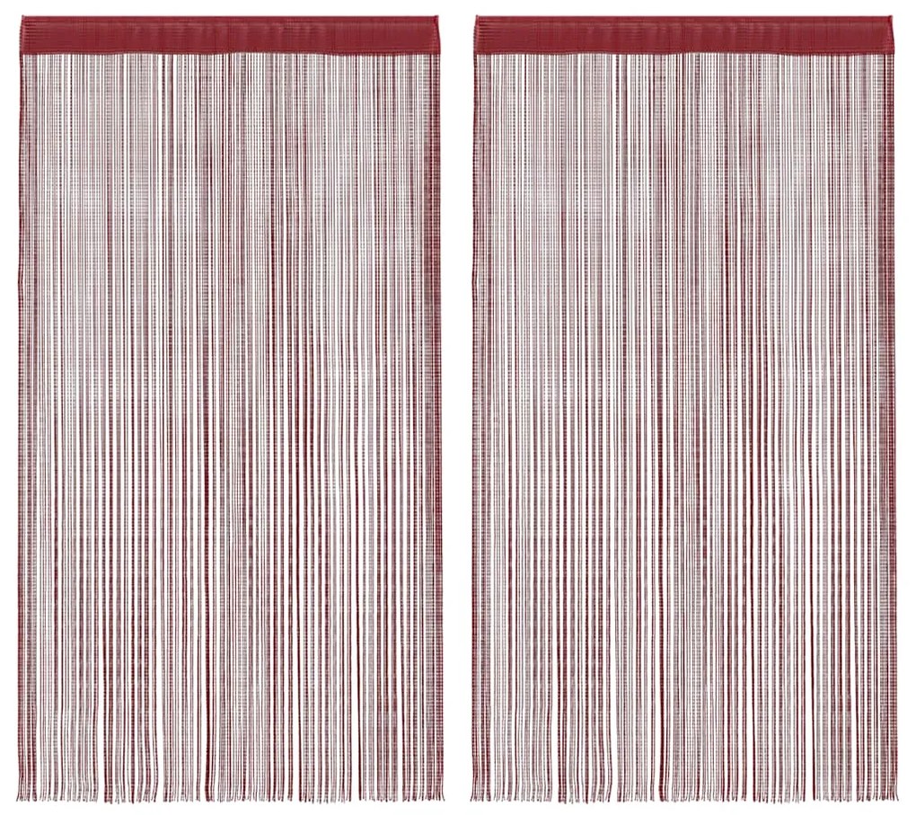 vidaXL 2 db burgundi vörös zsinórfüggöny 140 x 250 cm