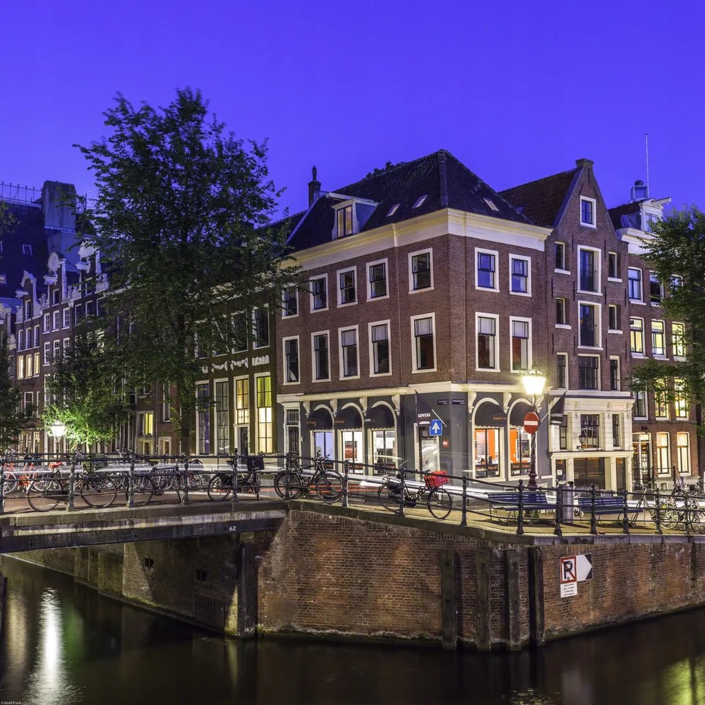 Poszter 60x60cm Csatorna Amszterdam városon át, Assaf Frank