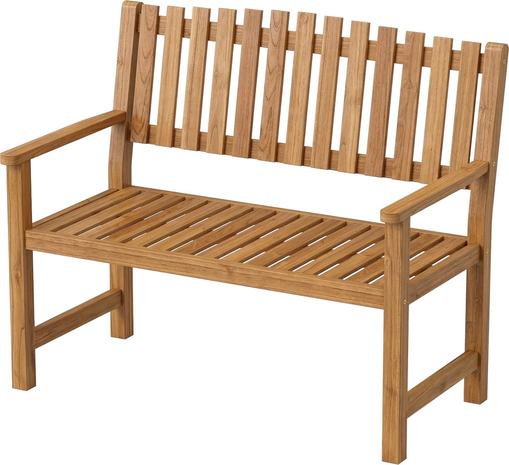 Outsunny kétszemélyes kerti pad | FSC akácfa lamellás ülés és karfák | Teherbírás 320 kg | 112 x 64 x 92 cm | Natúr | Aosom