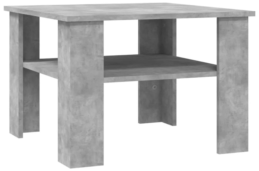 Betonszürke szerelt fa dohányzóasztal 60 x 60 x 42 cm