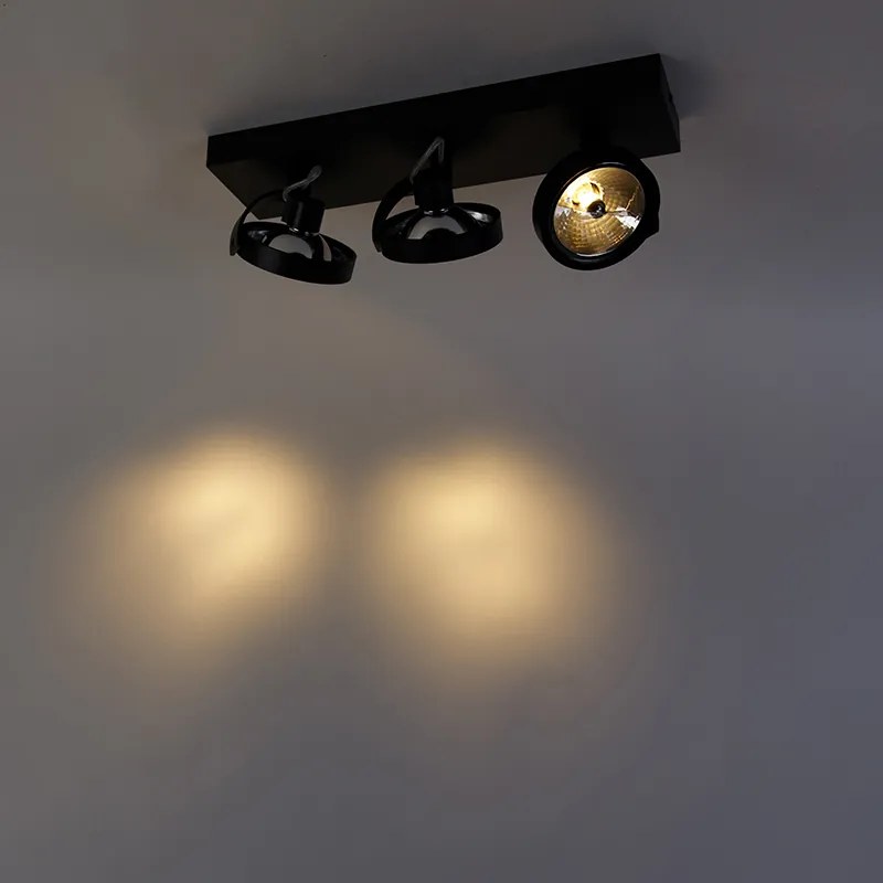 Design spotlámpa fekete állítható 3-lámpás - Go
