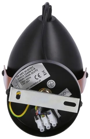 ANICA spotlámpa 1xE14/40W/230V fekete/réz színben