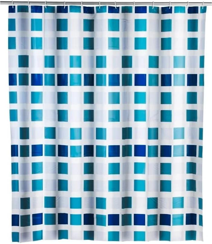 Mosaic kék zuhanyfüggöny, 180 x 200 cm - Wenko