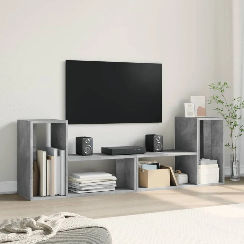 2 db betonszürke szerelt fa TV-szekrény 75 x 30 x 50 cm