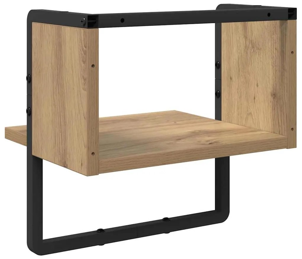 vidaXL Falpolc polcokkal Művészi tölgy 30 x 25 x 30 cm Faanyag