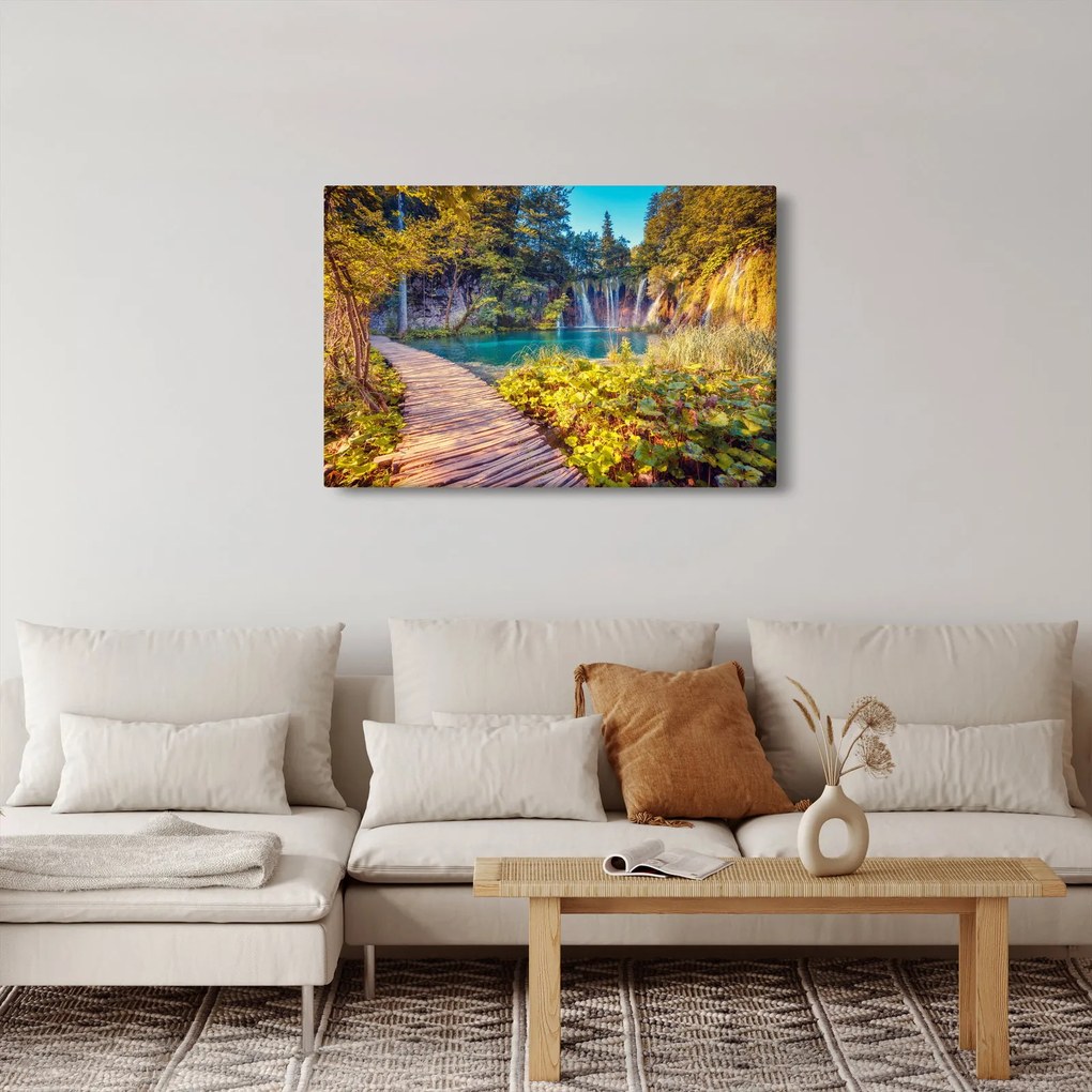Kép - Plitvicei-tavak, Horvátország (90x60 cm)