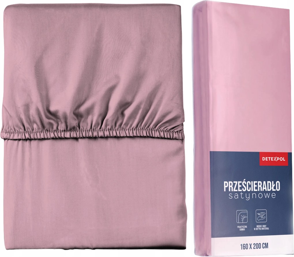 Mikroszatén Gumis Lepedő 220x200 Pasztell Rózsaszín