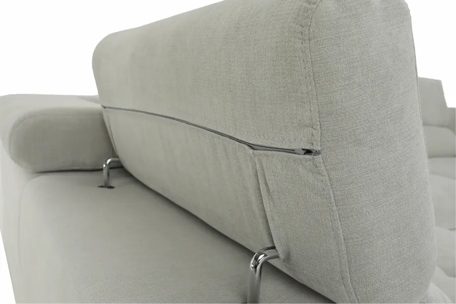 Ülőgarnitúra, világos szürke, szövet, balos, BUTON P