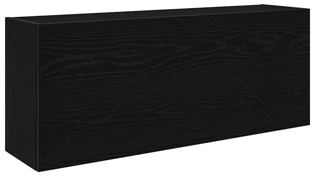 fekete szerelt fa fali fürdőszobaszekrény 100 x 25 x 40 cm
