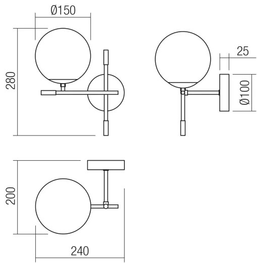 Redo 01-2945 - Fali lámpa ESSENTIAL 1xE14/28W/230V bal