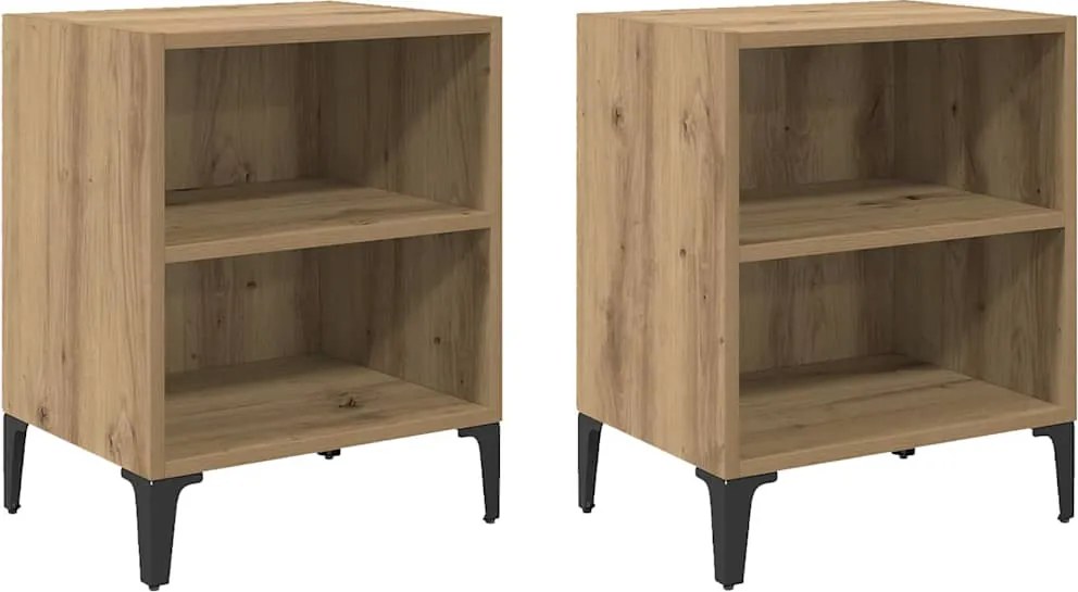 vidaXL Éjjeliszekrény 2 pcs Artisan tölgy 40 x 30 x 50 cm Faanyag