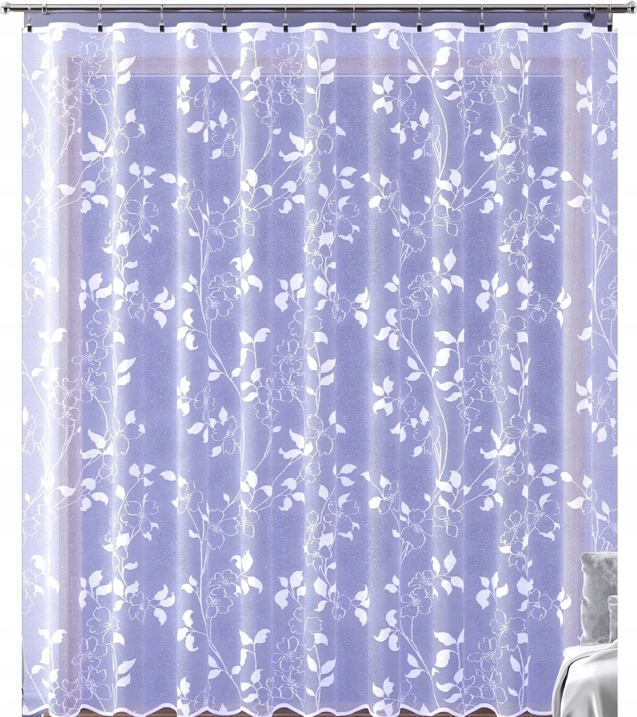 Jacquard függöny 250x220cm-es méretben 115106 egyenes virágmintás (szegélyekkel)