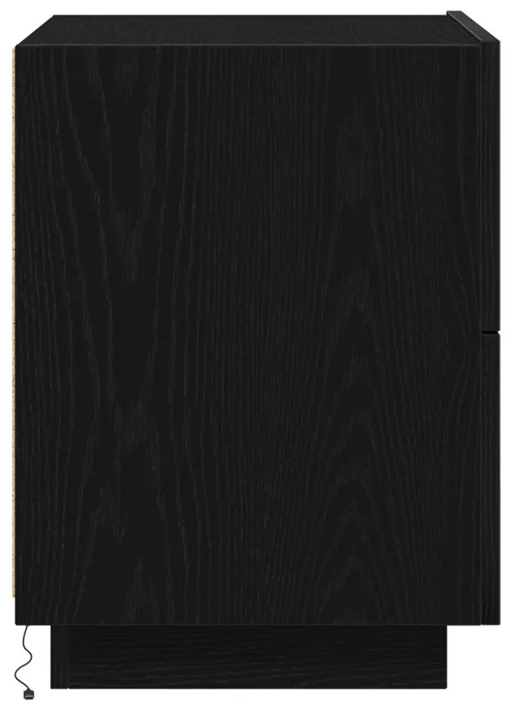 vidaXL Éjjeliszekrény fiókkal 2 pcs Fekete tölgy 45 x 40 x 55 cm