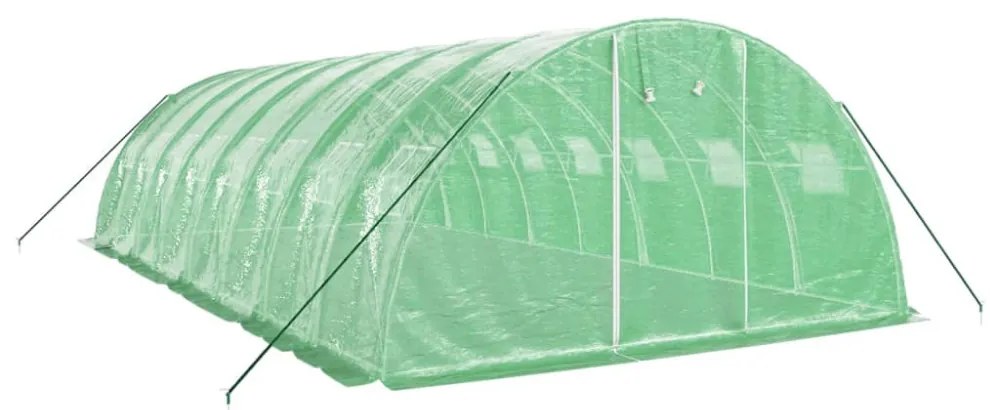 zöld acélvázas melegház 32 m² 8 x 4 x 2 m