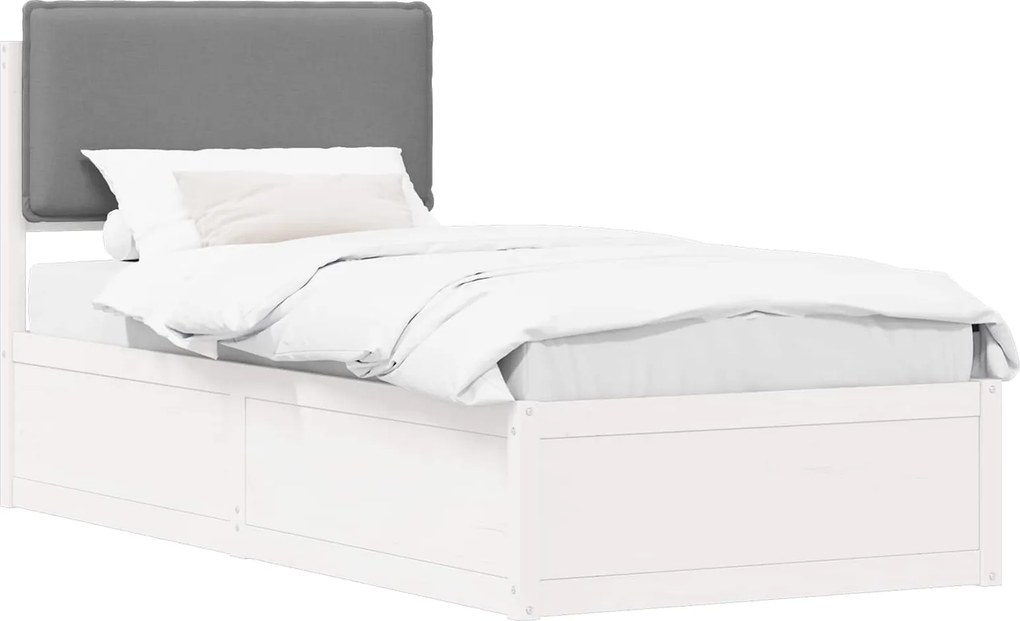 vidaXL Ágykeret Kárpitozott Fejtámlával Világosszürke 90 x 200 cm