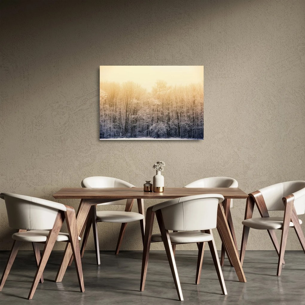 Fagyos erdő képe (üvegen) (70x50 cm)
