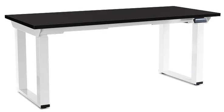 OfficeTech Strong állítható magasságú asztal 180 x 80 cm, fehér alap, fekete