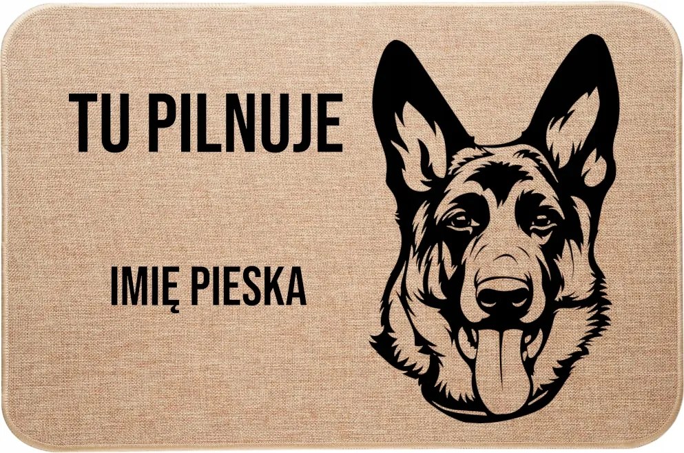 Ablaktörlő Lábtörlő Személyre szabott német juhászkutya Itt őrködik Név