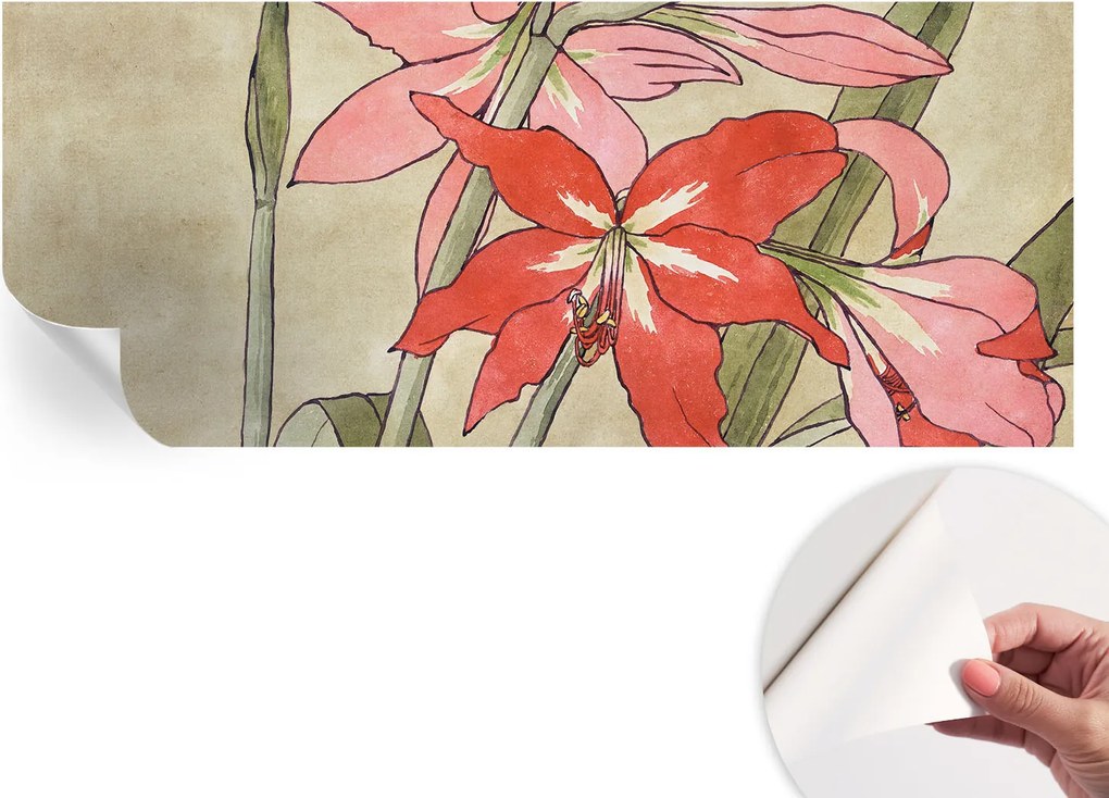 Öntapadós tapéta Divatos 3D fali ragasztóval Liliom virágok 250x104 cm