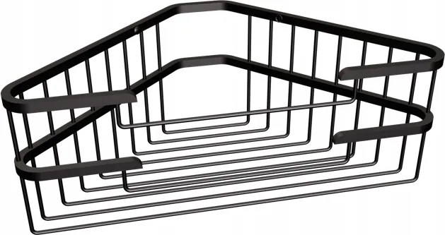 Zuhany sarokkosár fekete Matt