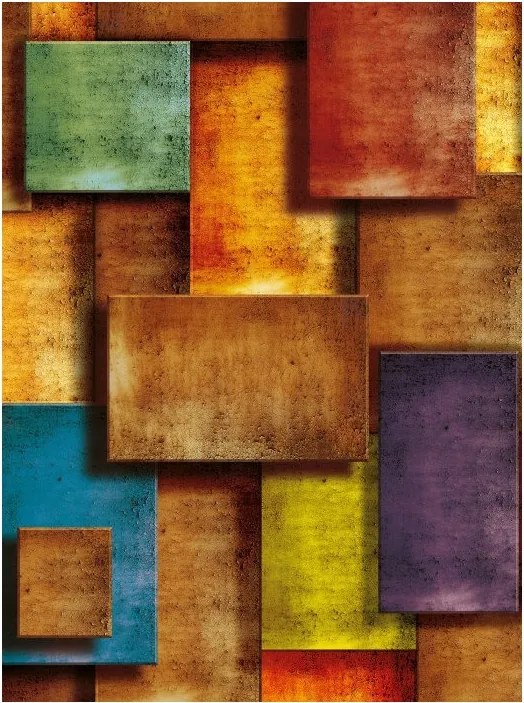 Fotótapéta Geometriai panelek Loft Vinyl téglalapok 184x254 +ragasztó