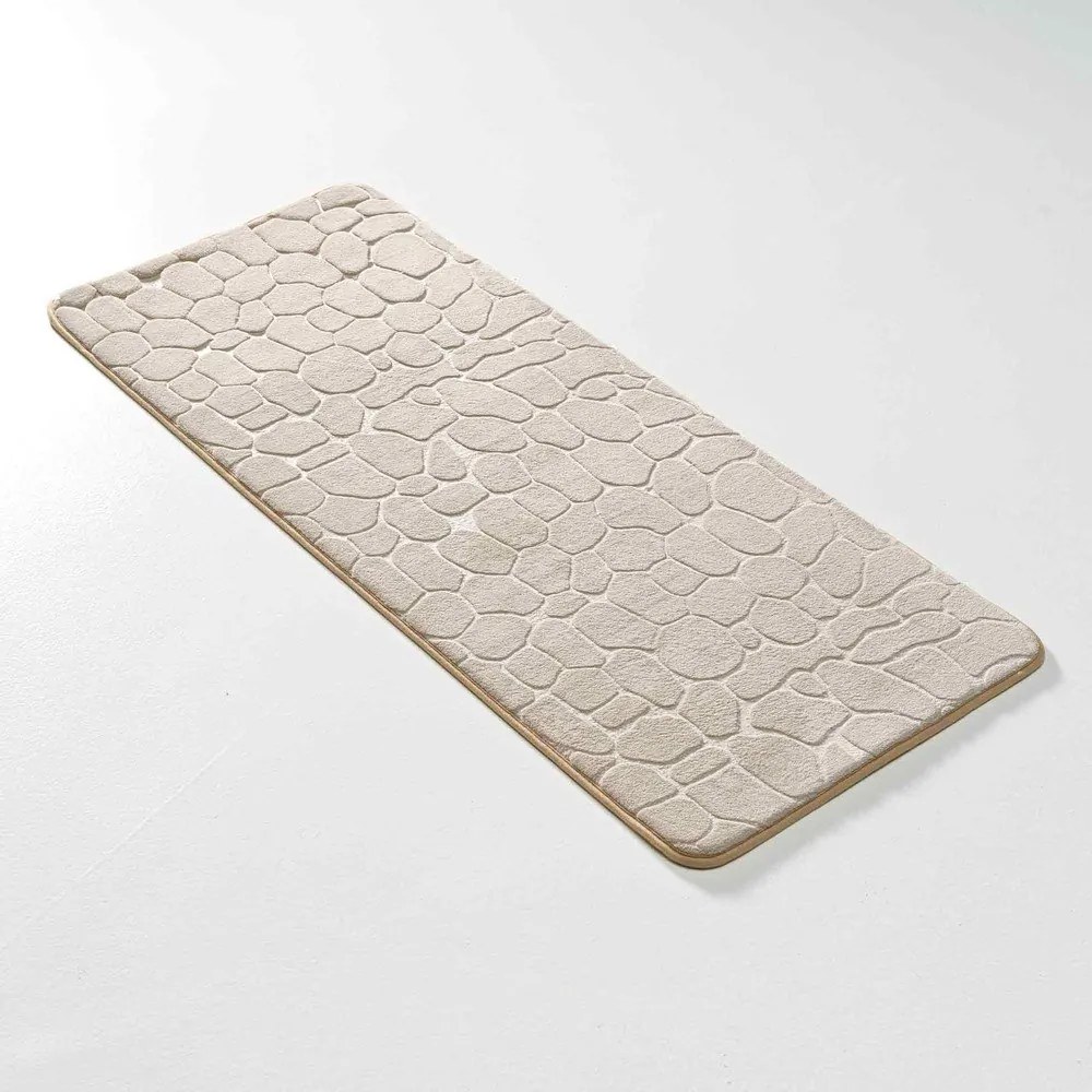 Bézs textil fürdőszobai kilépő 50x120 cm Ricochet – douceur d'intérieur