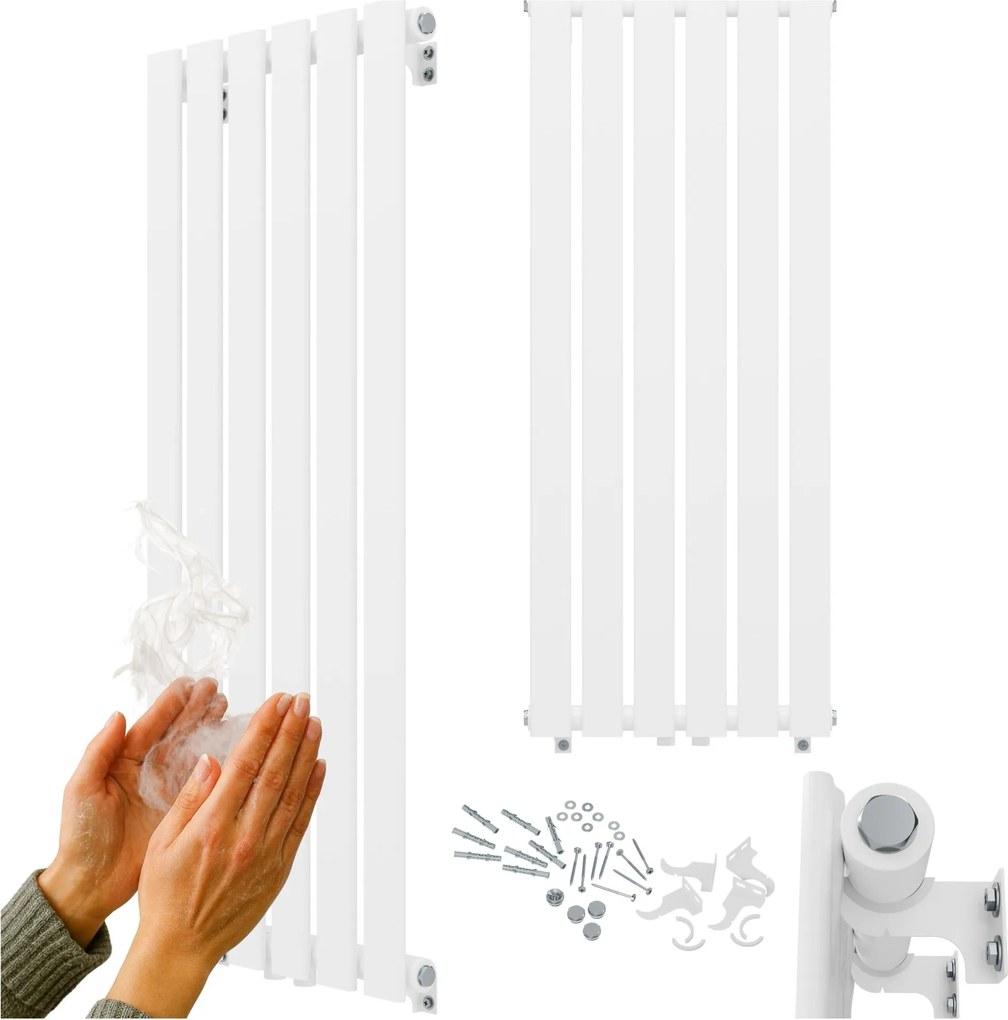 Dekoratív függőleges radiátor 1100x450 Fehér radiátor 553W panel Fero