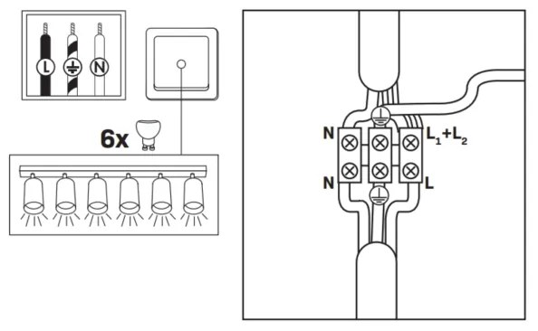 LED RGBW fényerőszabályozható fürdőszobai spotlámpa TURYN 6×GU10/6,5W/230V IP44 fehér