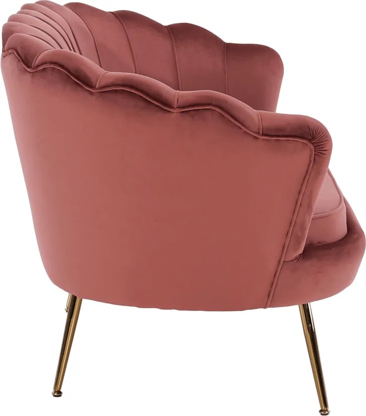 Pad Art-deco stílusban, rózsaszín Velvet anyag/gold chróm-arany, NOBLIN