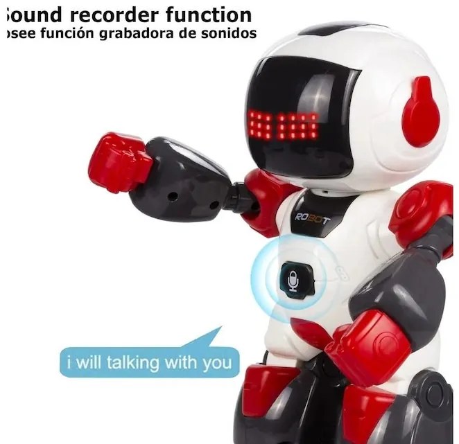 Új Fajta Buddy Táncos Robot Óra Távirányítóval Gesztus Vezérléssel fehér/piros, 27 cm
