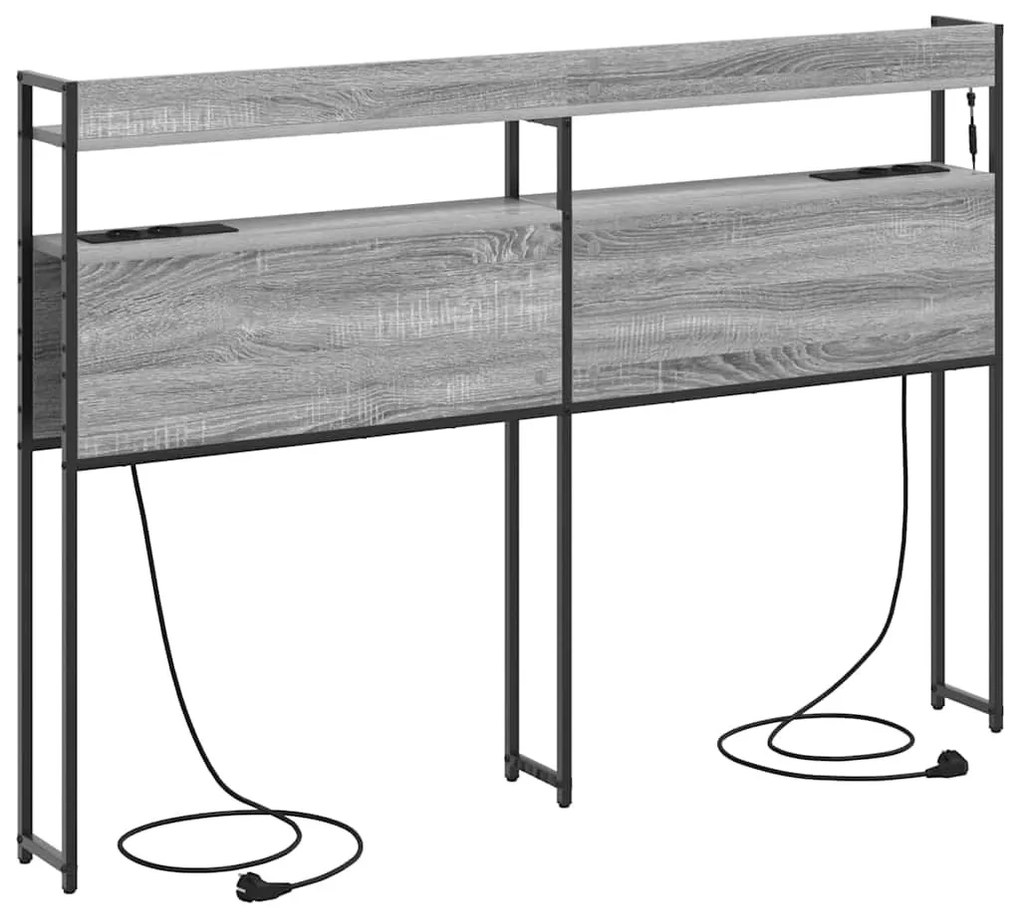 Fejtámla LED -es lámpákkal Szürke sonoma 150 cm Faanyag