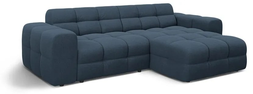 Sötétkék sarokkanapé (jobb oldali-heverő résszel) Kendal – Micadoni
