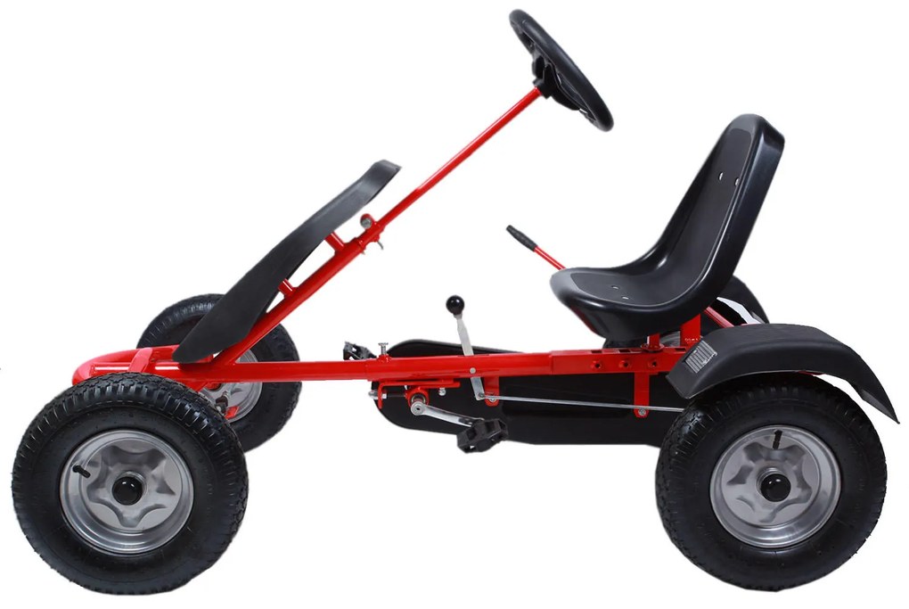 Kétszemélyes gokart autó, piros