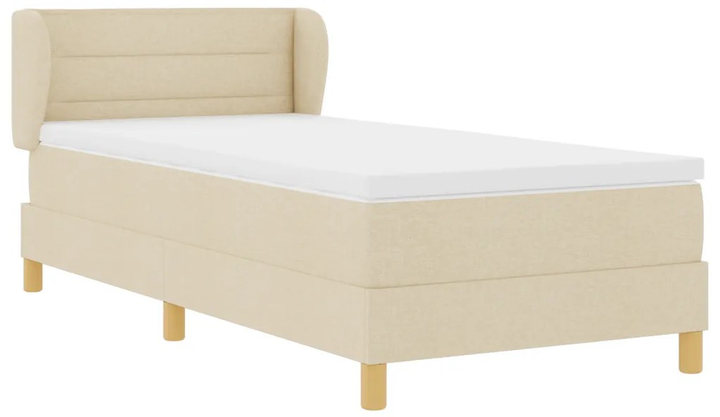 Boxspring Ágy Matraccal - Krém - 80x200 cm - Szövet