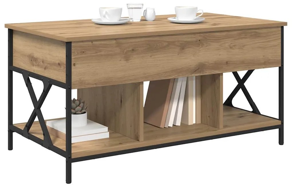 Dohányzóasztal kézműves tölgy 100 x 55 x 50 cm Faanyag