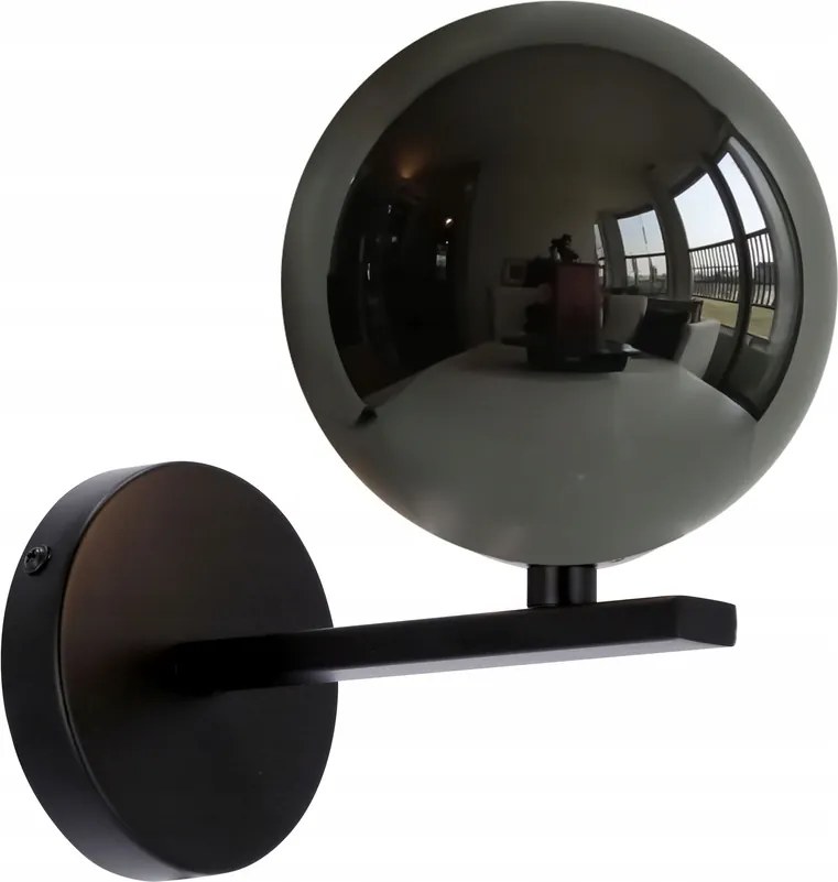 Candellux Kama fali lámpa fekete grafit gömb minimalizmus