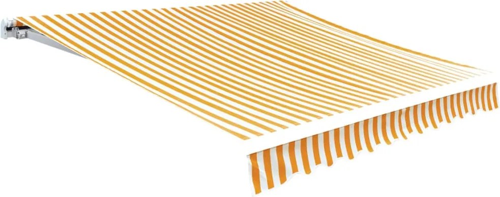 Sárga-fehér vászon napellenző tető 6 x 3 m (a váz nem tartozék)