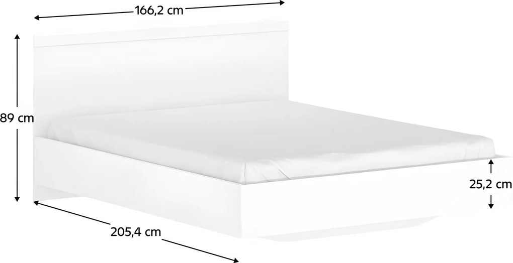 Franciaágy, 160x200, fehér, LINDY