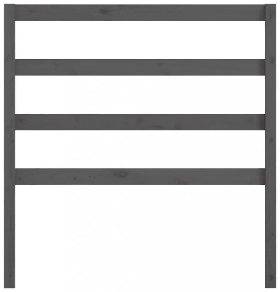 szürke tömör fenyőfa ágy fejtámla 95 x 4 x 100 cm