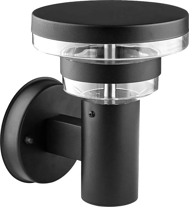PREZENT 31308 UMERA Modern Kültéri Fali Lámpa Fekete, Átlátszó LED IP44