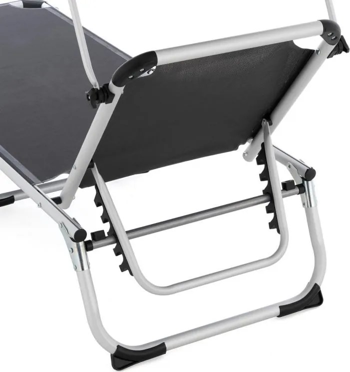 Kerti nyugágy összecsukható napellenzős antracit szín