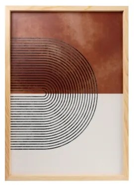 KÉSZLET 3x Kép képkeretben 50x70 cm bézs/barna